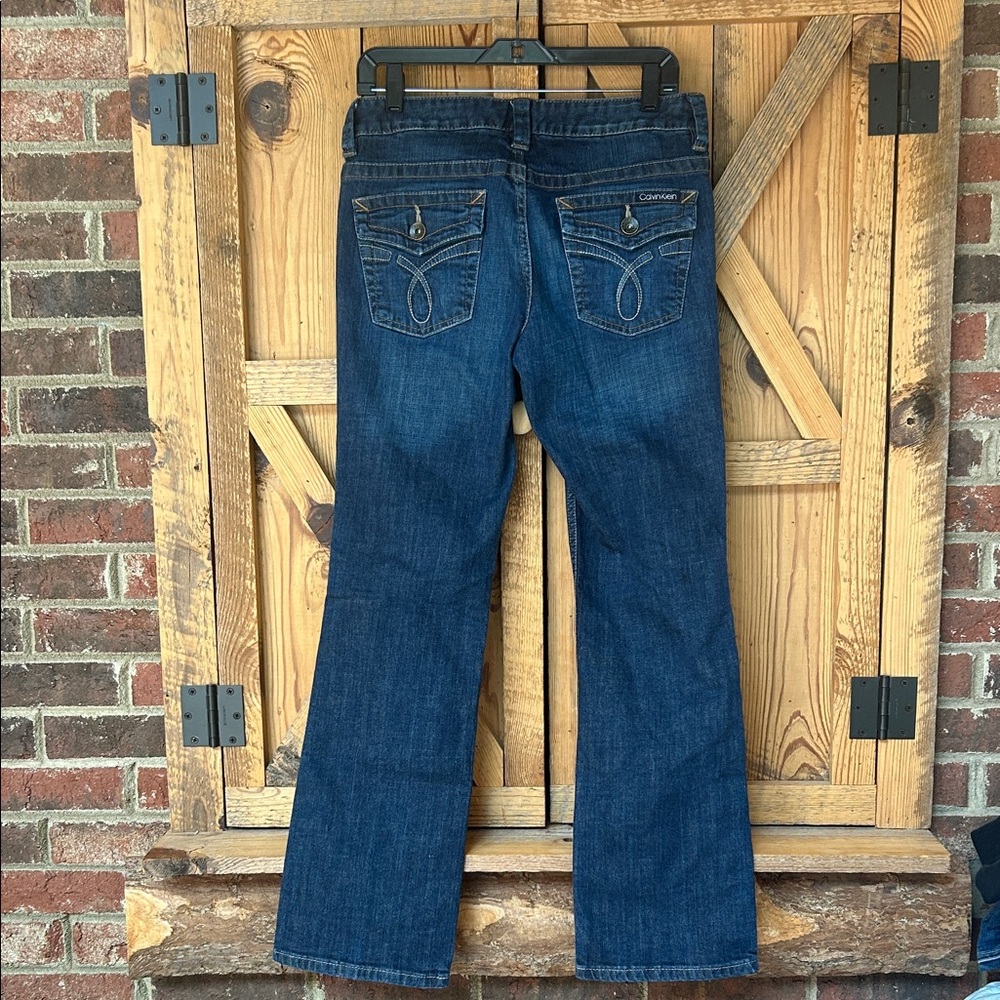 Calvin Klein Dark Blue Women's Bootcut Lean Jeans - Picture 2 of 11